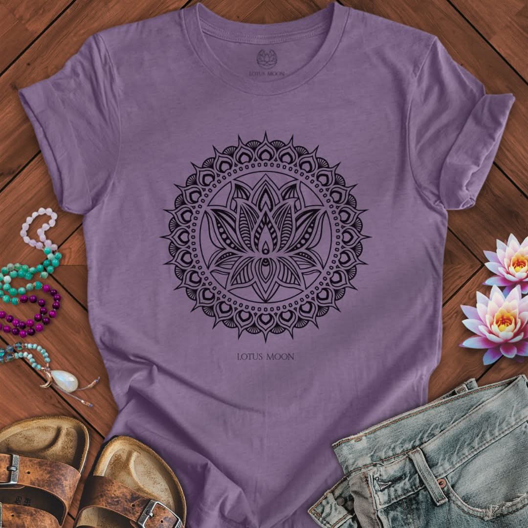 Lotus Mandala Tee Heather Purple