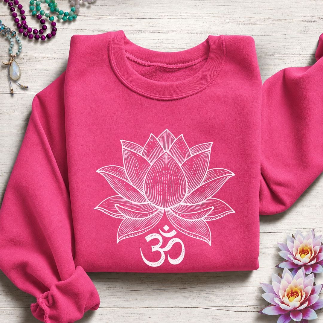 Lotus Om Sweatshirt Heliconia
