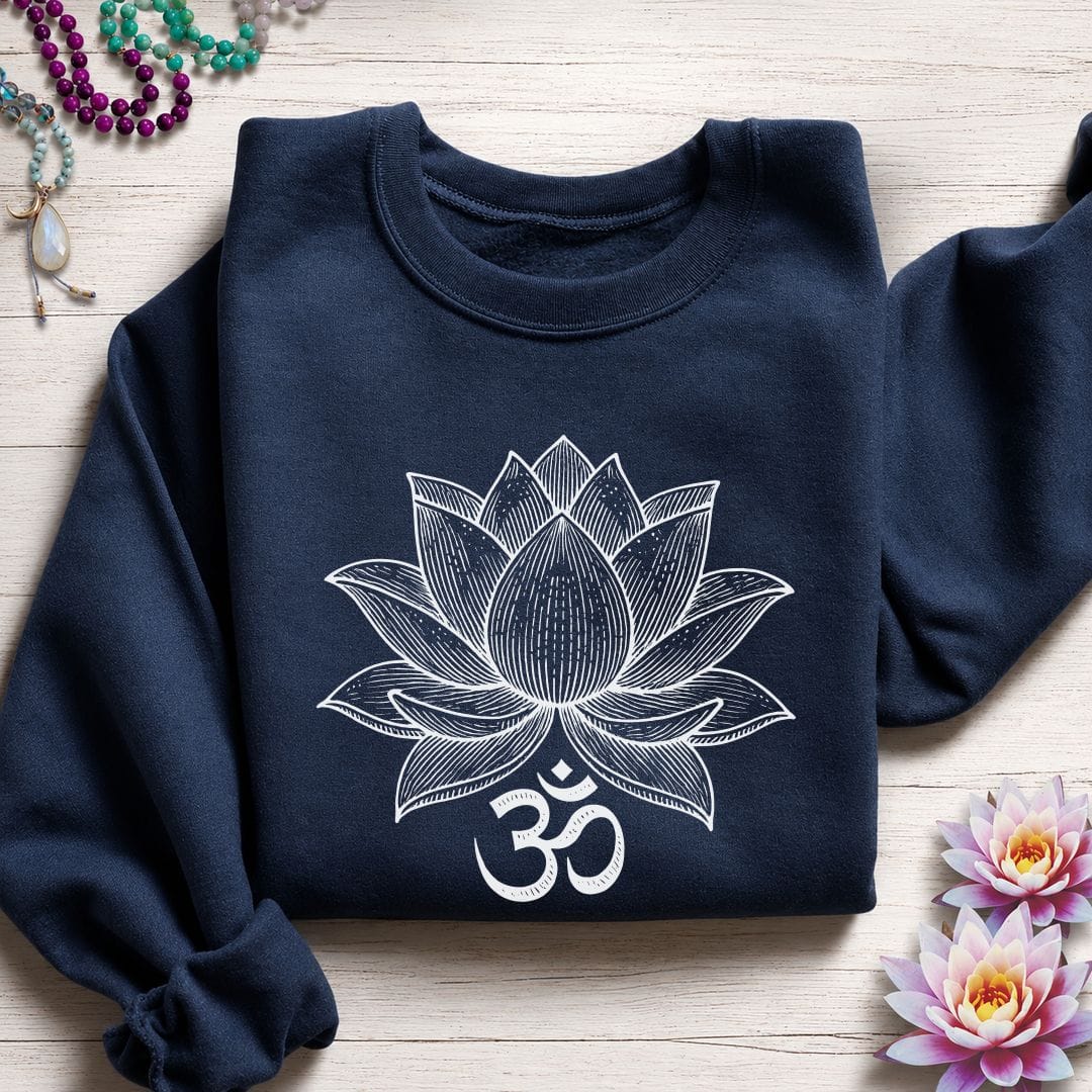 Lotus Om Sweatshirt Navy