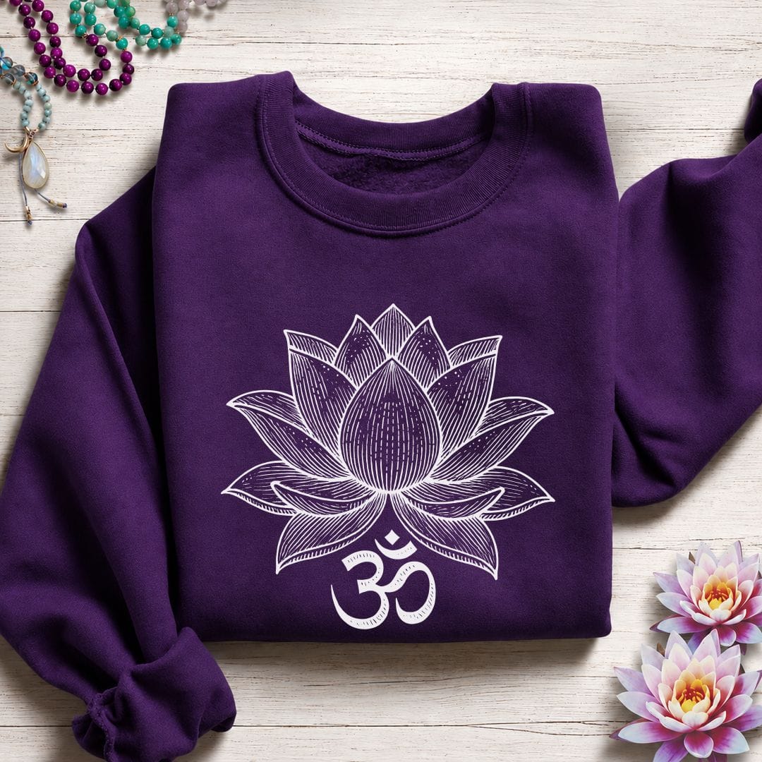 Lotus Om Sweatshirt Purple