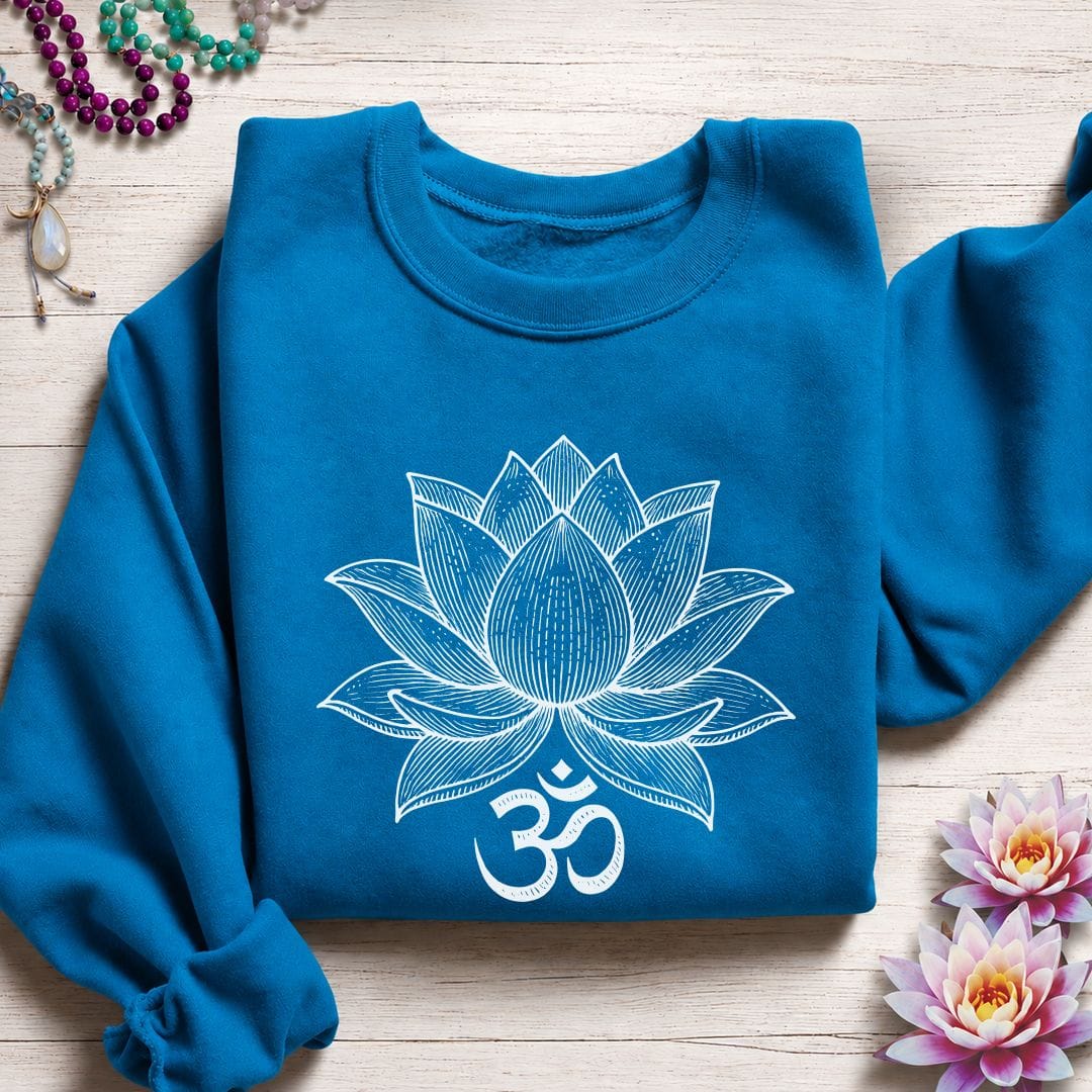 Lotus Om Sweatshirt Sapphire