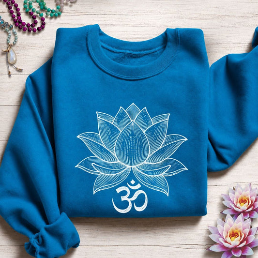 Lotus Om Sweatshirt Sapphire