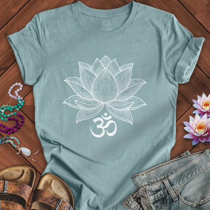Lotus Om Tee Heather Blue Lagoon