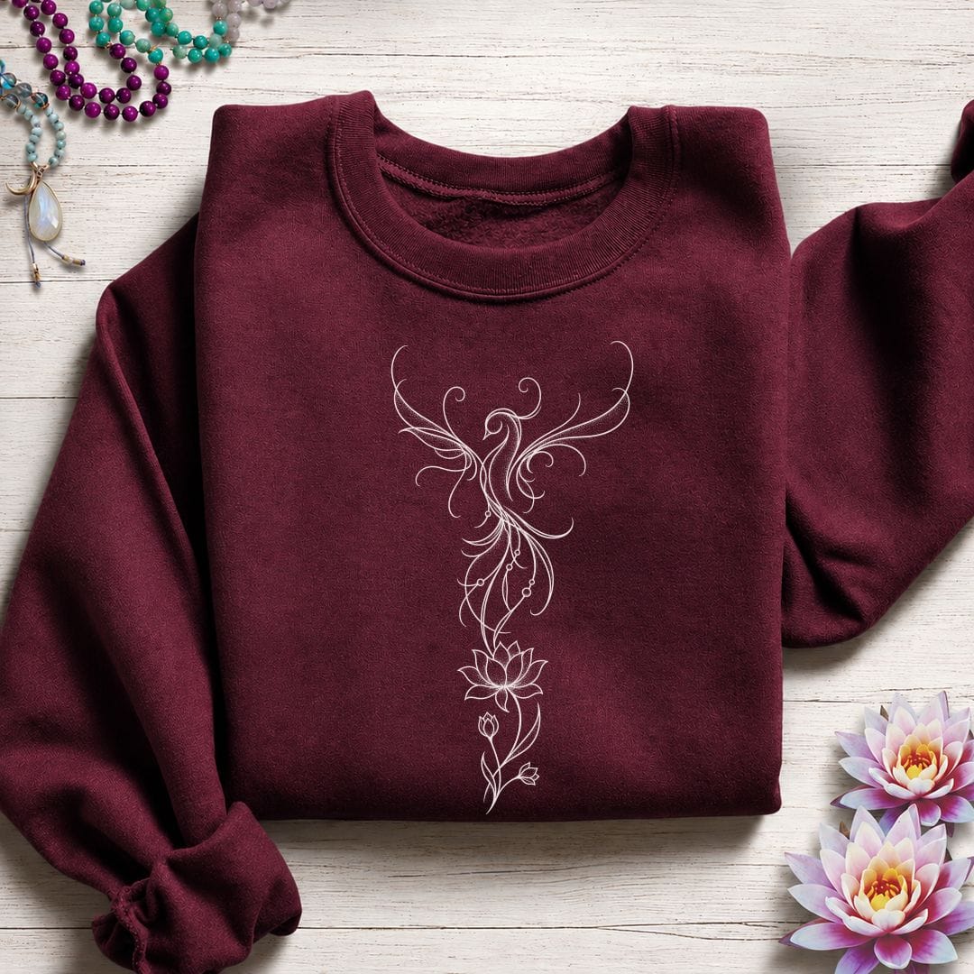 Lotus Phoenix Sweatshirt Maroon