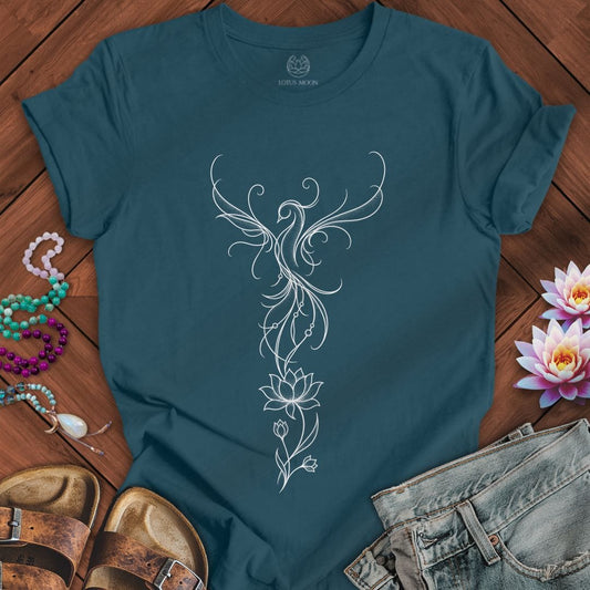 Printify T-Shirt Lotus Phoenix Tee Deep Teal / S