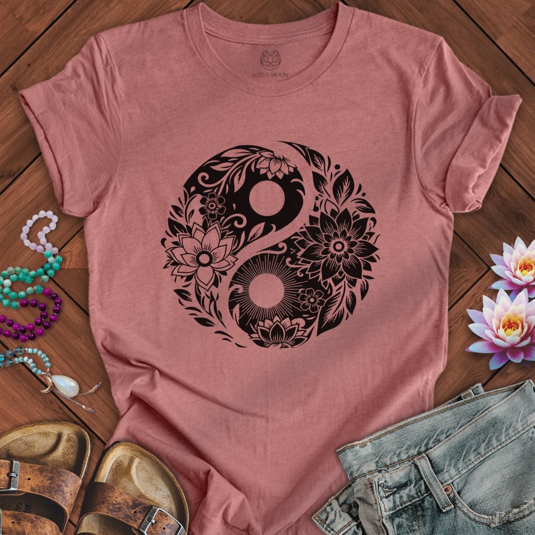 Lotus Yin Yang Tee Heather Mauve