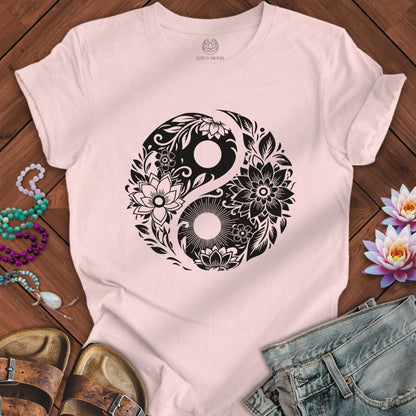 Lotus Yin Yang Tee Soft Pink