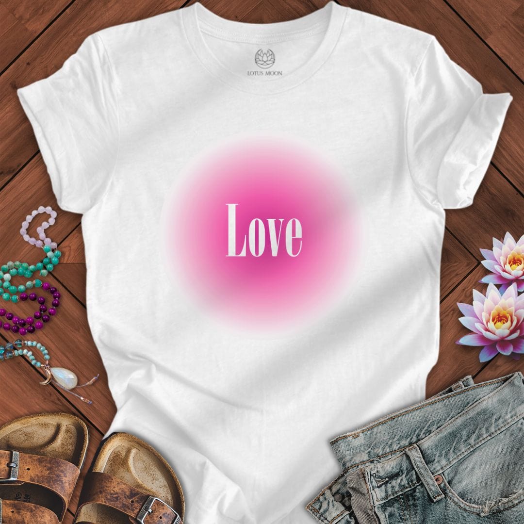 Love Aura Tee Solid White Blend