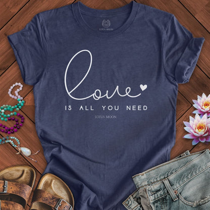 Love Is All You Need Tee Heather Navy