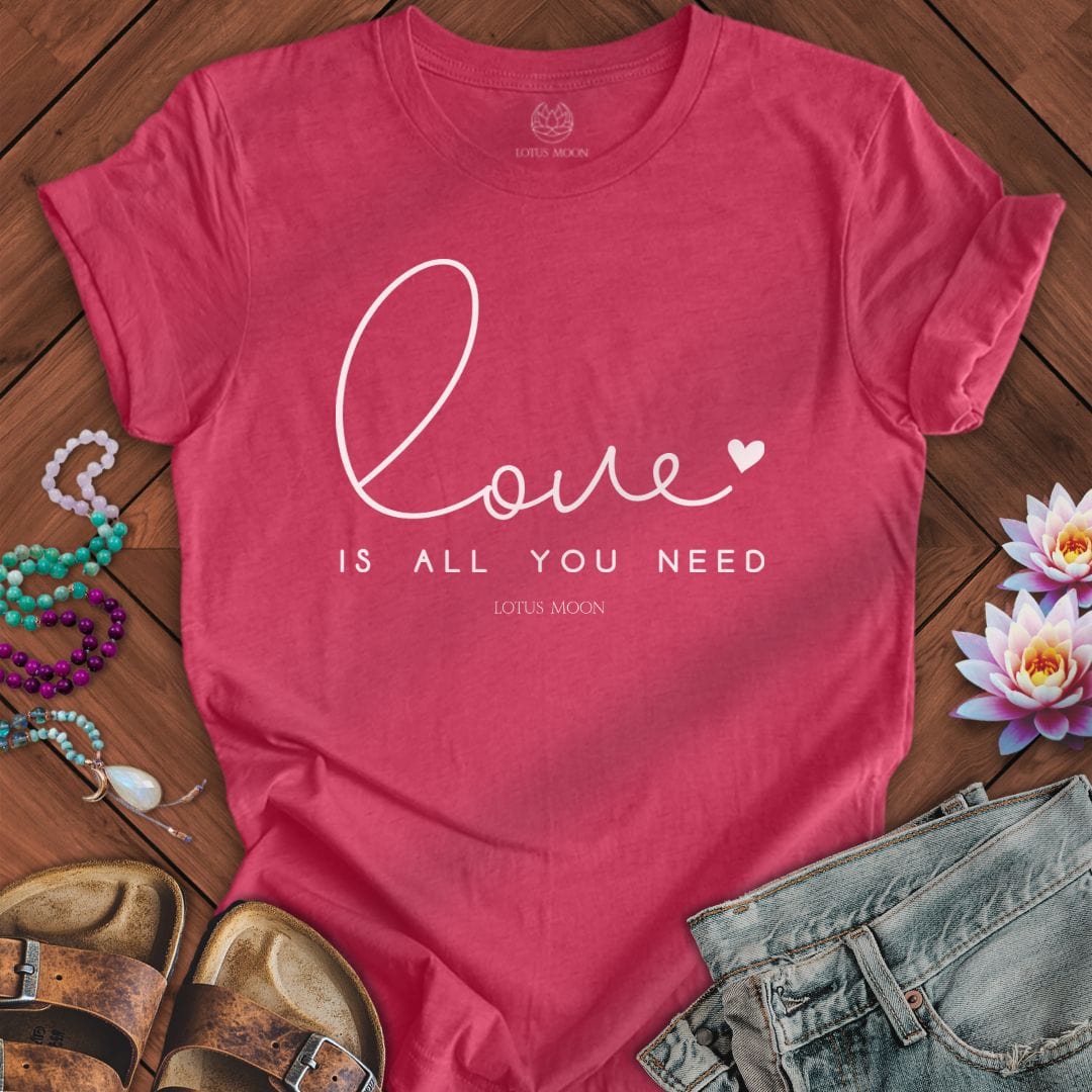 Love Is All You Need Tee Heather Raspberry
