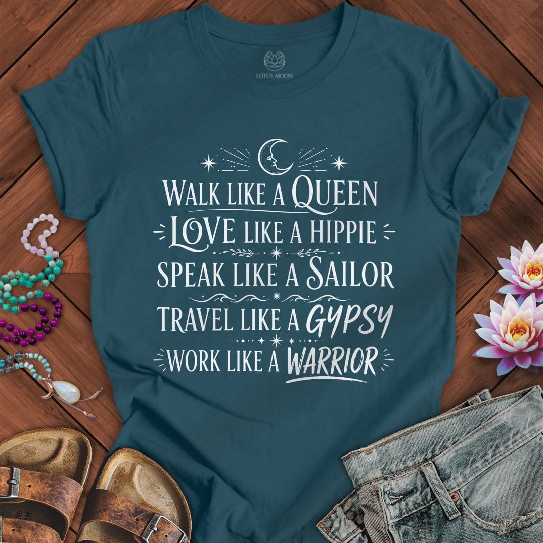 Printify T-Shirt Love Like A Hippie Tee Deep Teal / S