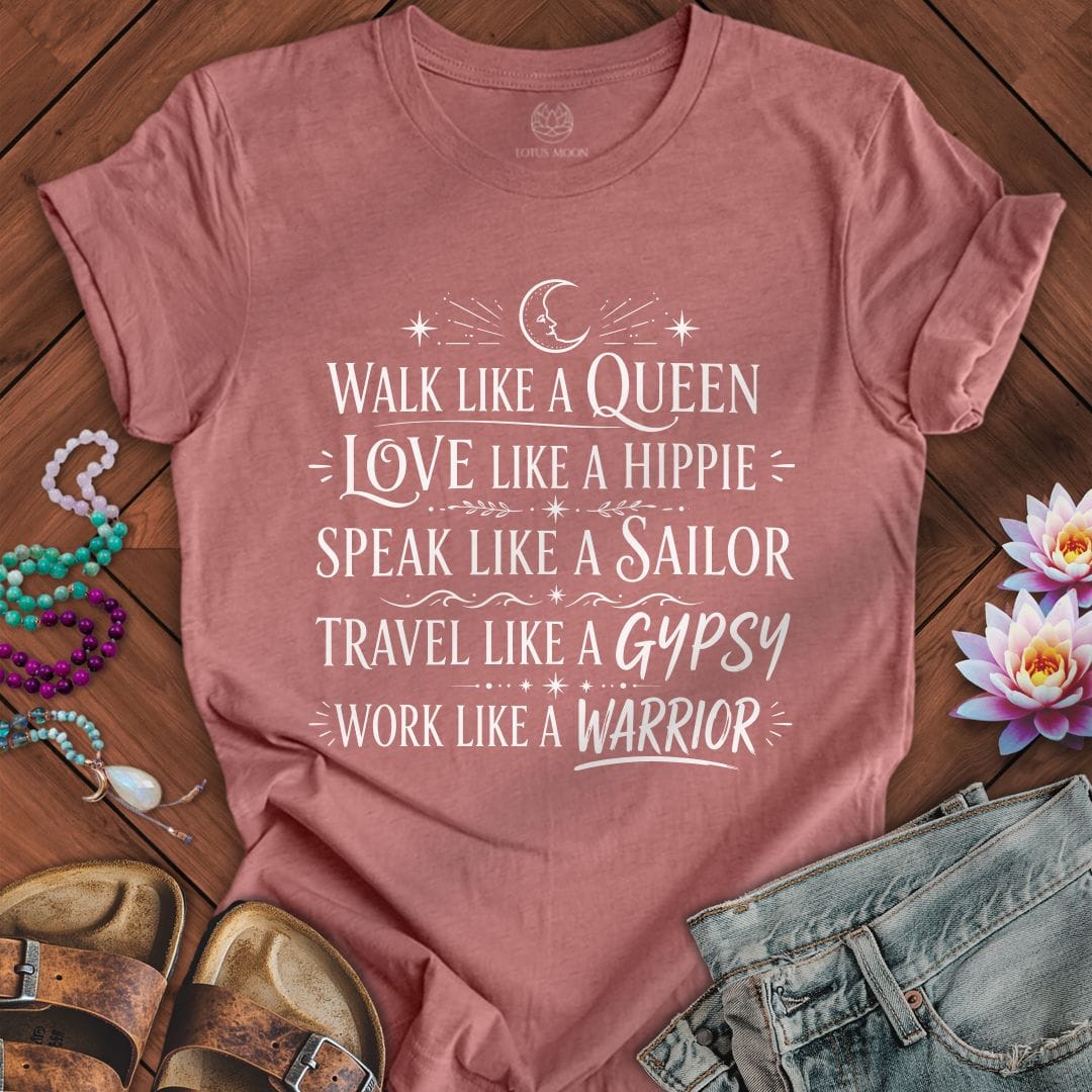 Printify T-Shirt Love Like A Hippie Tee Heather Mauve / S