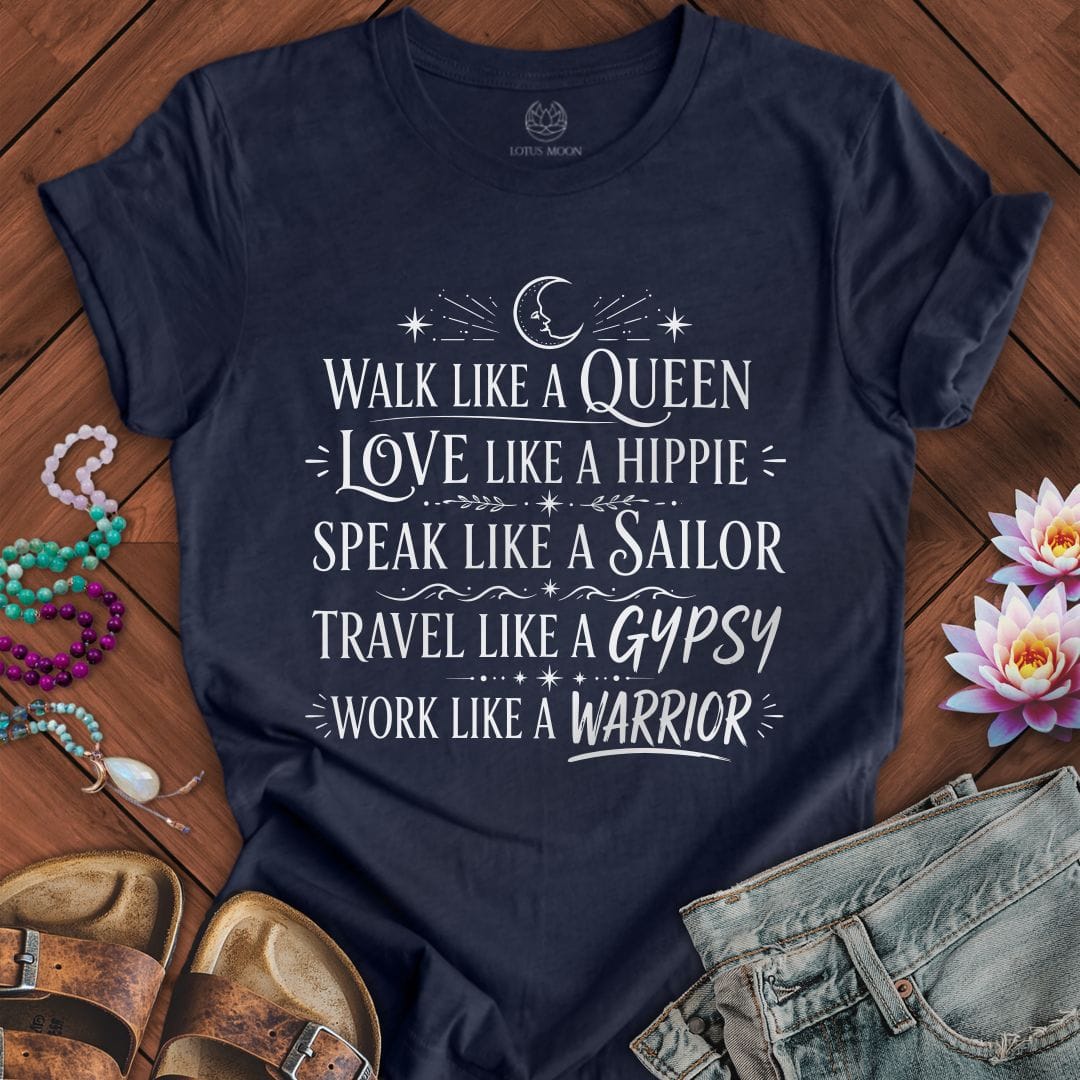Printify T-Shirt Love Like A Hippie Tee Heather Midnight Navy / S