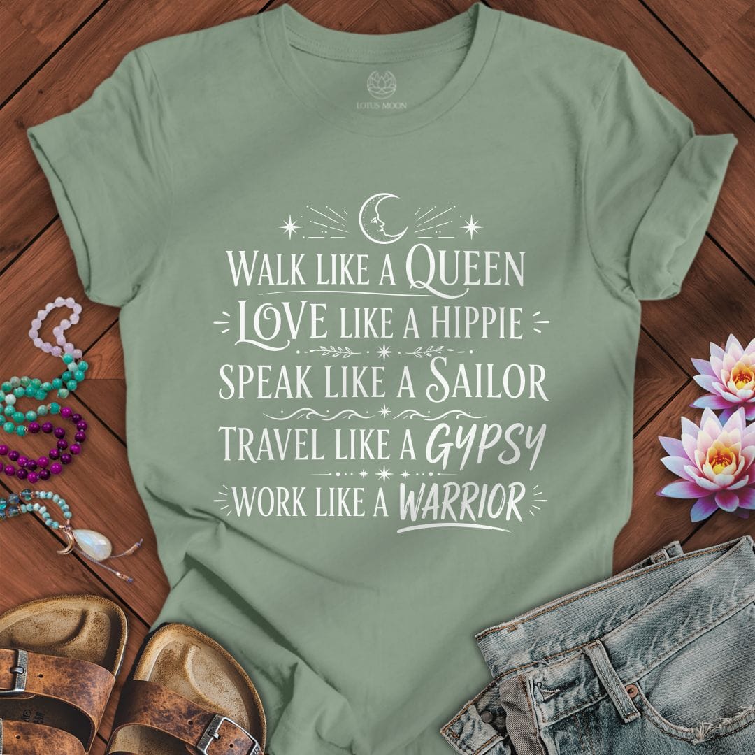 Printify T-Shirt Love Like A Hippie Tee Sage / S
