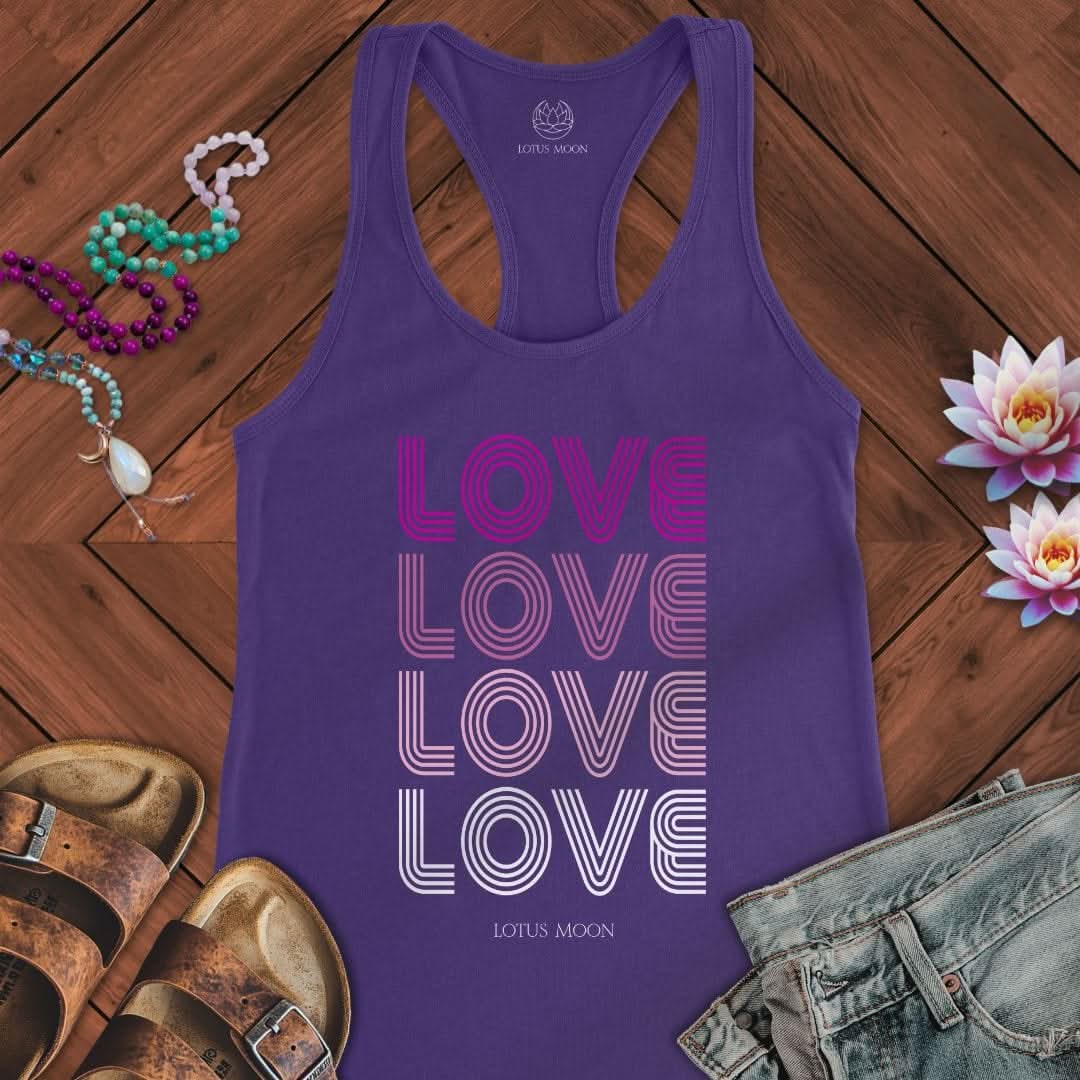 Love Lines Tank Solid Purple Rush