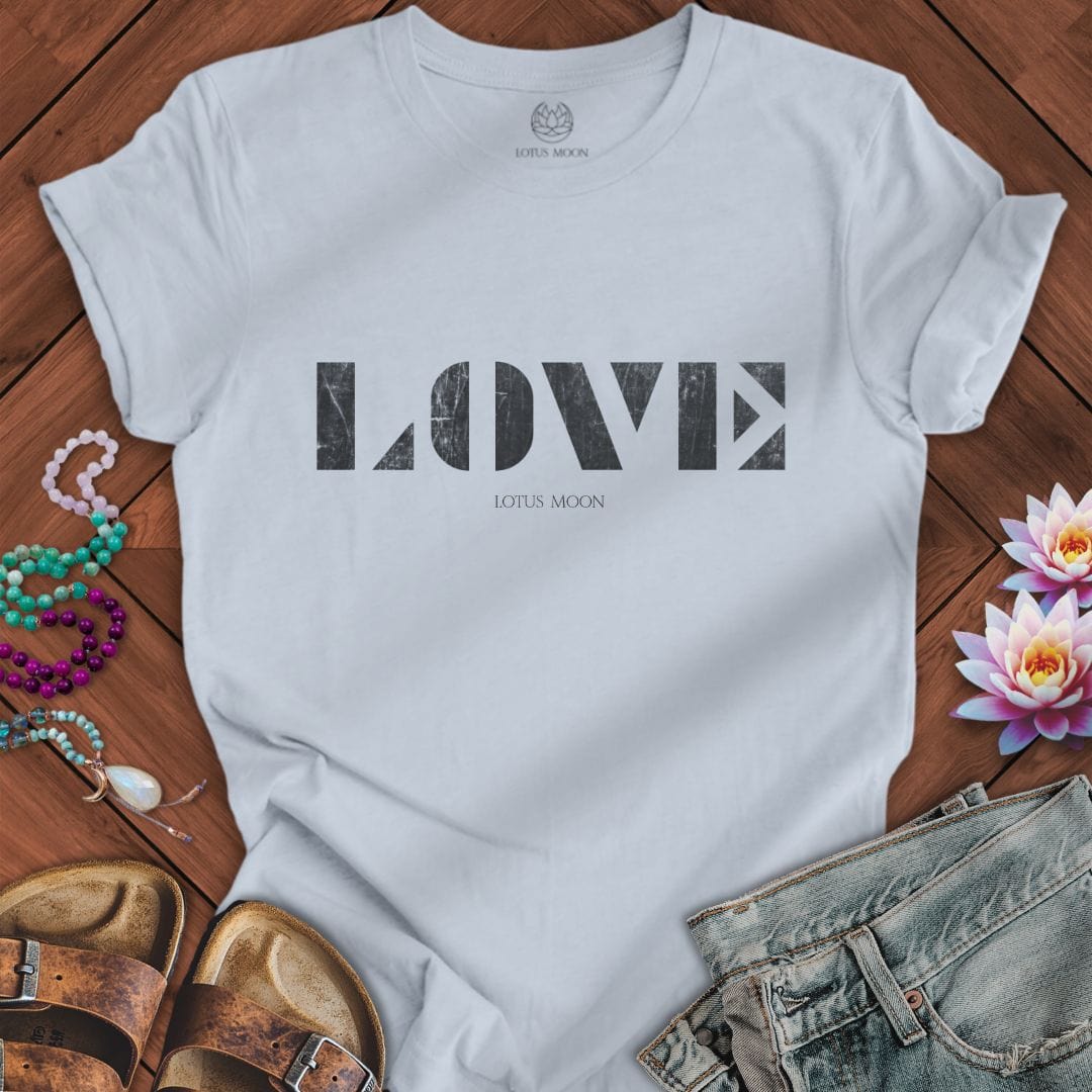 Love Stencil Tee Light Blue