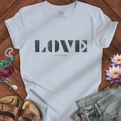Love Stencil Tee Light Blue