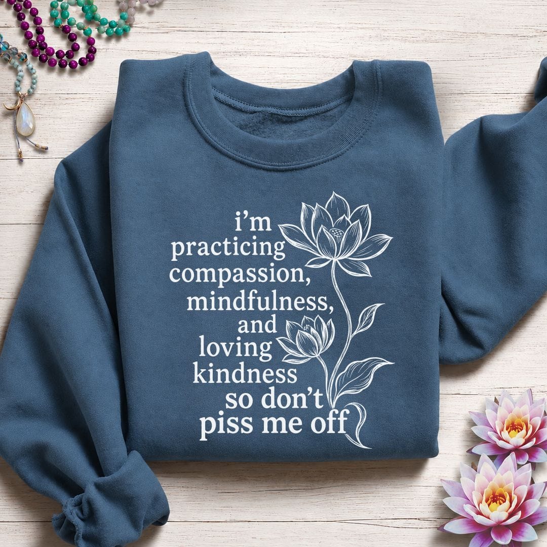 Loving Kindness Lotus Sweatshirt Indigo Blue