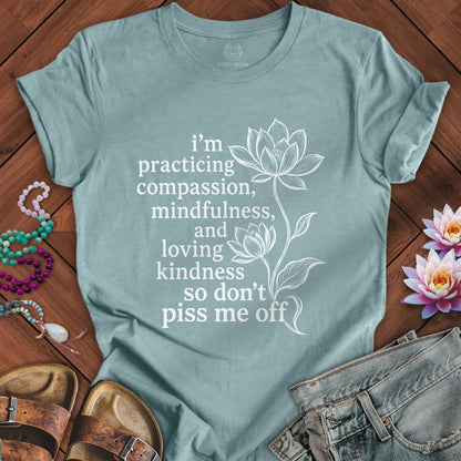 Printify T-Shirt Loving Kindness Lotus Tee Heather Blue Lagoon / S