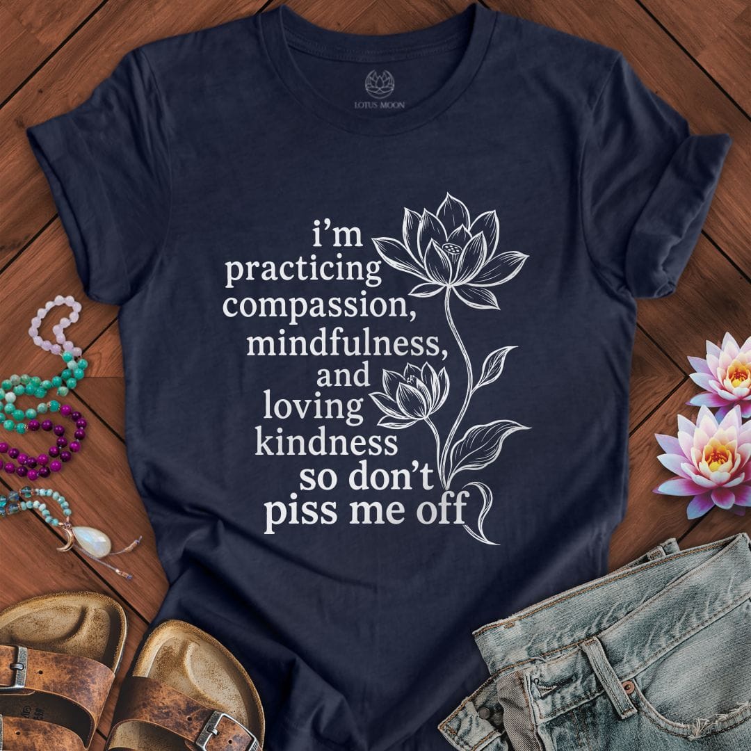 Printify T-Shirt Loving Kindness Lotus Tee Heather Midnight Navy / S