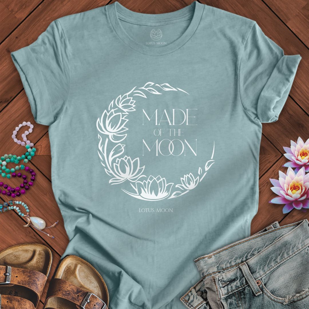Made of The Moon Tee Heather Blue Lagoon