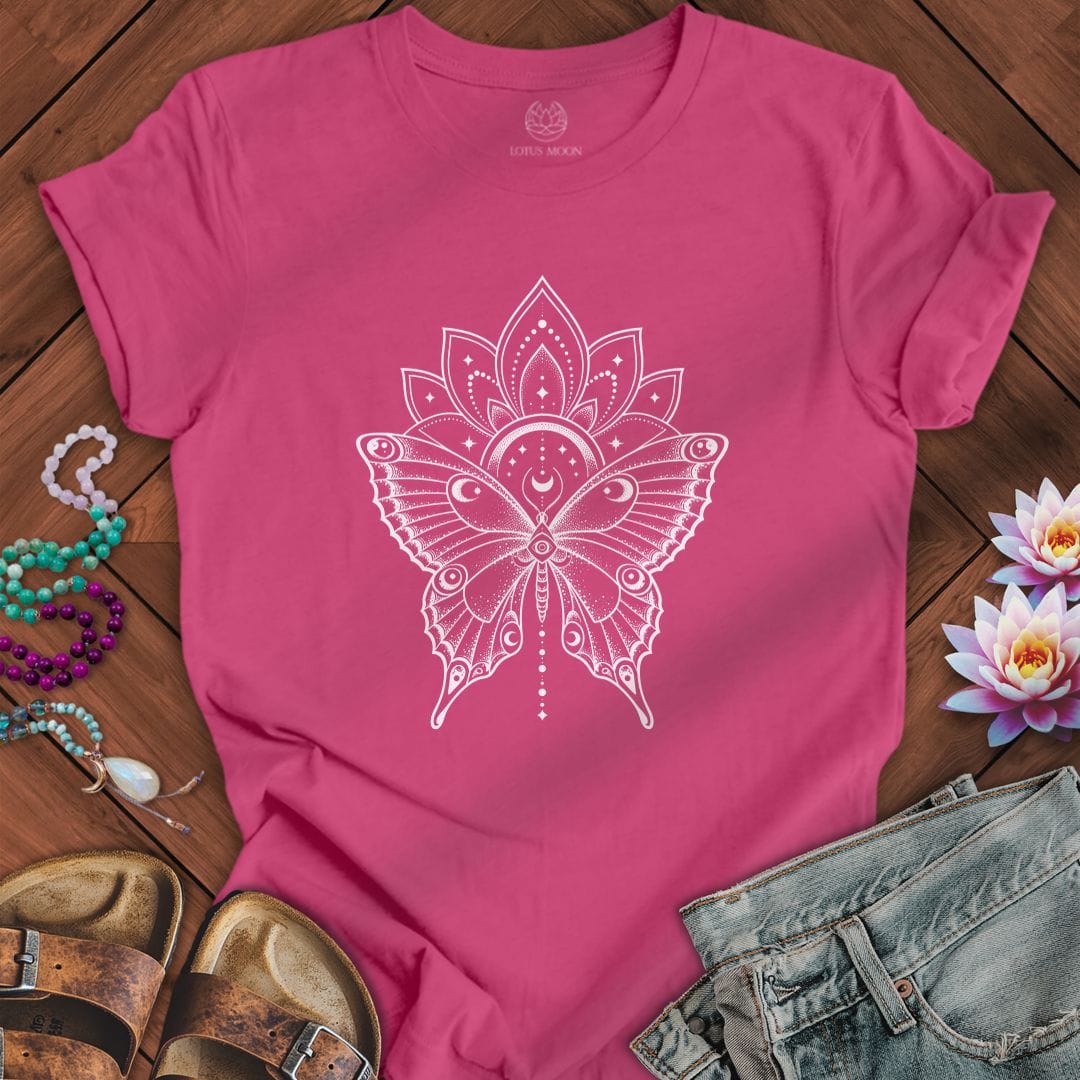 Printify T-Shirt Mandala Butterfly Tee Berry / S