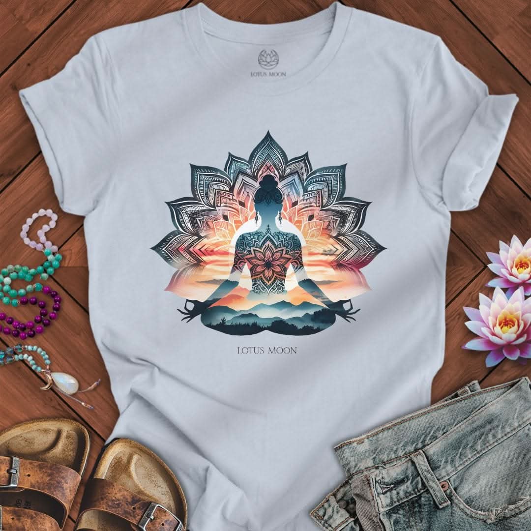 Mandala Meditation Tee Light Blue