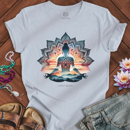 Mandala Meditation Tee Light Blue