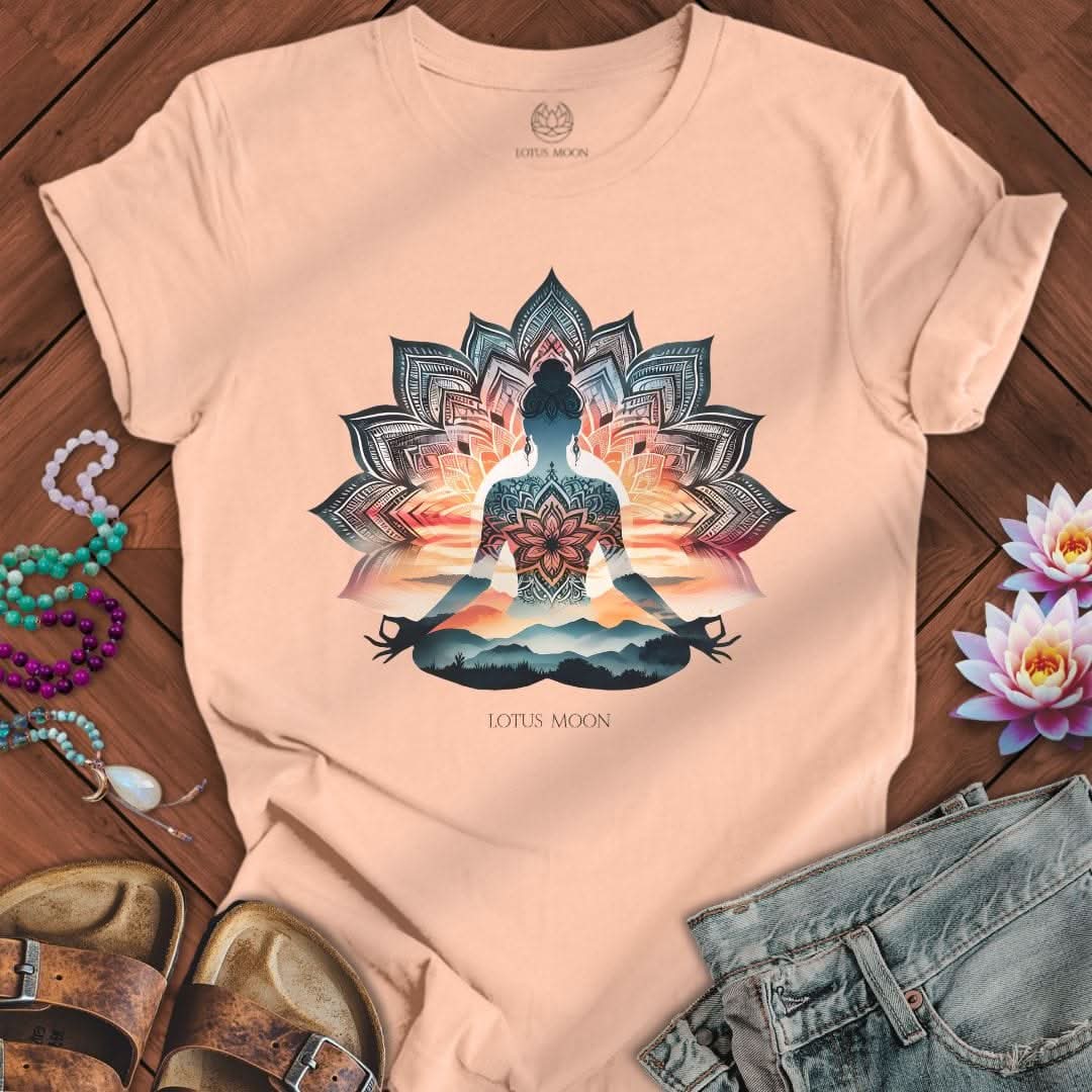 Mandala Meditation Tee Peach