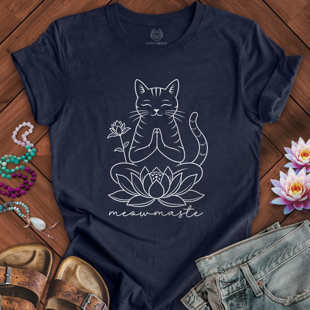 Printify T-Shirt Meowmaste Cat Tee Heather Midnight Navy / S
