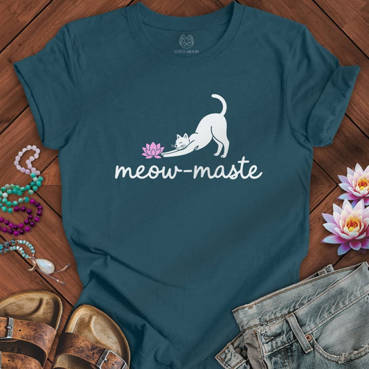 Meowmaste Lotus Tee Deep Teal