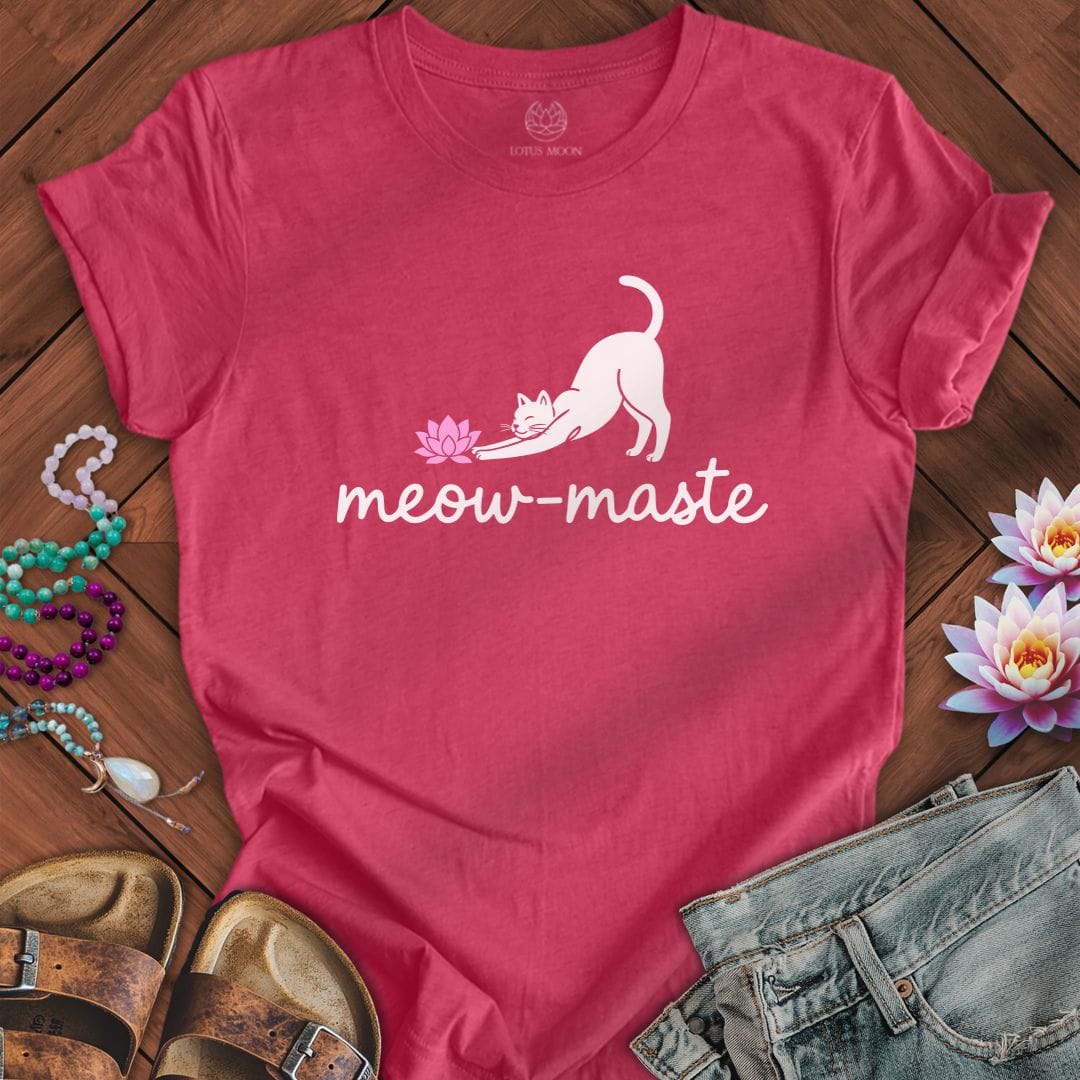 Printify T-Shirt Meowmaste Lotus Tee Heather Raspberry / S