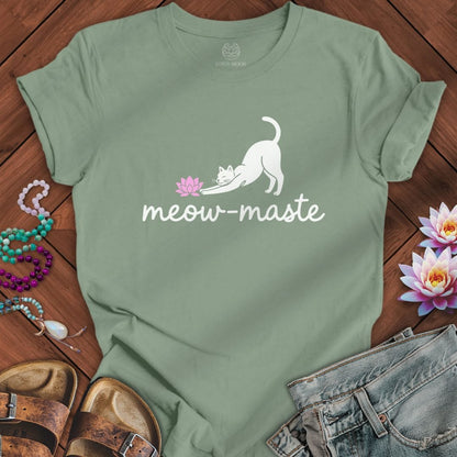Printify T-Shirt Meowmaste Lotus Tee Sage / S