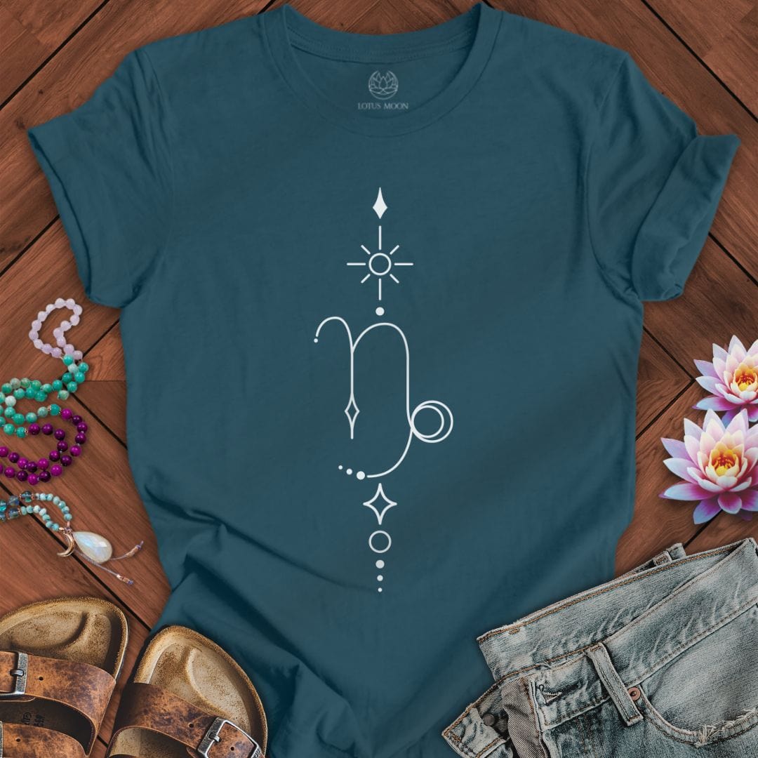 Minimalist Capricorn Tee Deep Teal