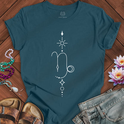 Minimalist Capricorn Tee Deep Teal