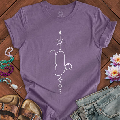 Minimalist Capricorn Tee Heather Purple
