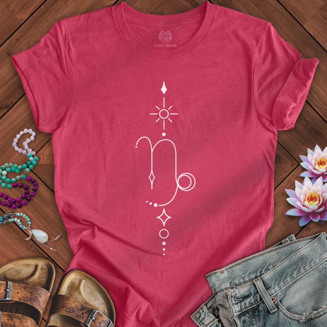 Minimalist Capricorn Tee Heather Raspberry
