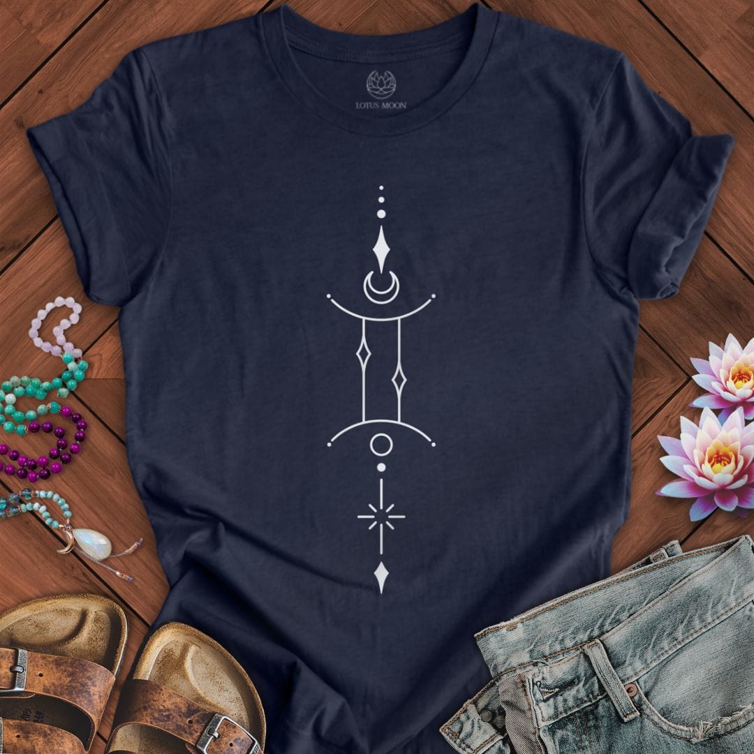 Minimalist Gemini Tee Heather Midnight Navy