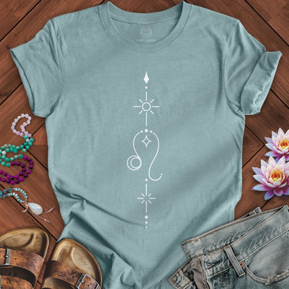 Minimalist Leo Tee Heather Blue Lagoon