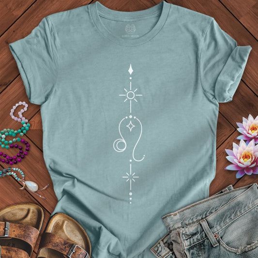 Minimalist Leo Tee Heather Blue Lagoon
