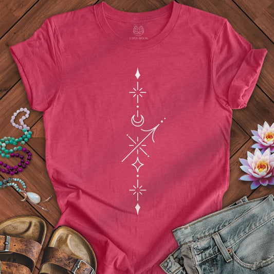 Minimalist Sagittarius Tee Heather Raspberry