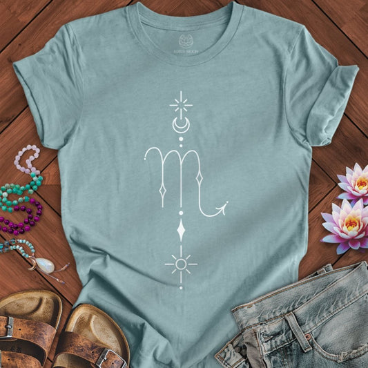 Minimalist Scorpio Tee Heather Blue Lagoon