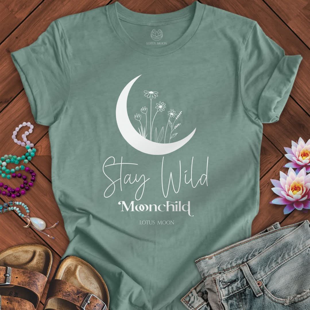 Moon Child Tee Heather Dusty Blue