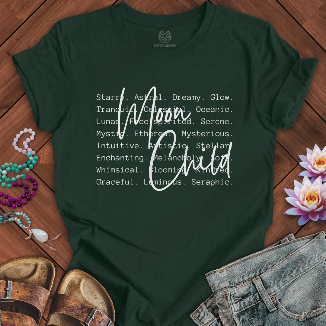 Moon Child Text Tee Forest
