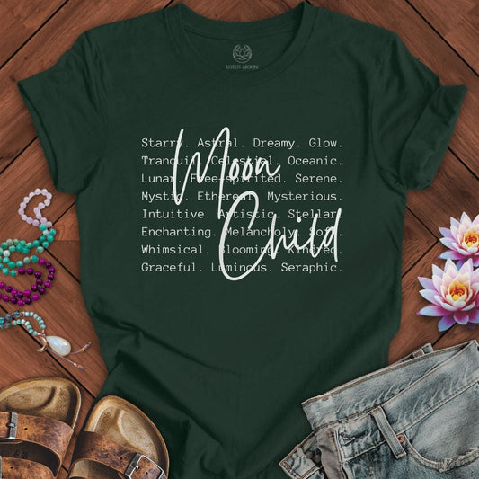 Moon Child Text Tee Forest