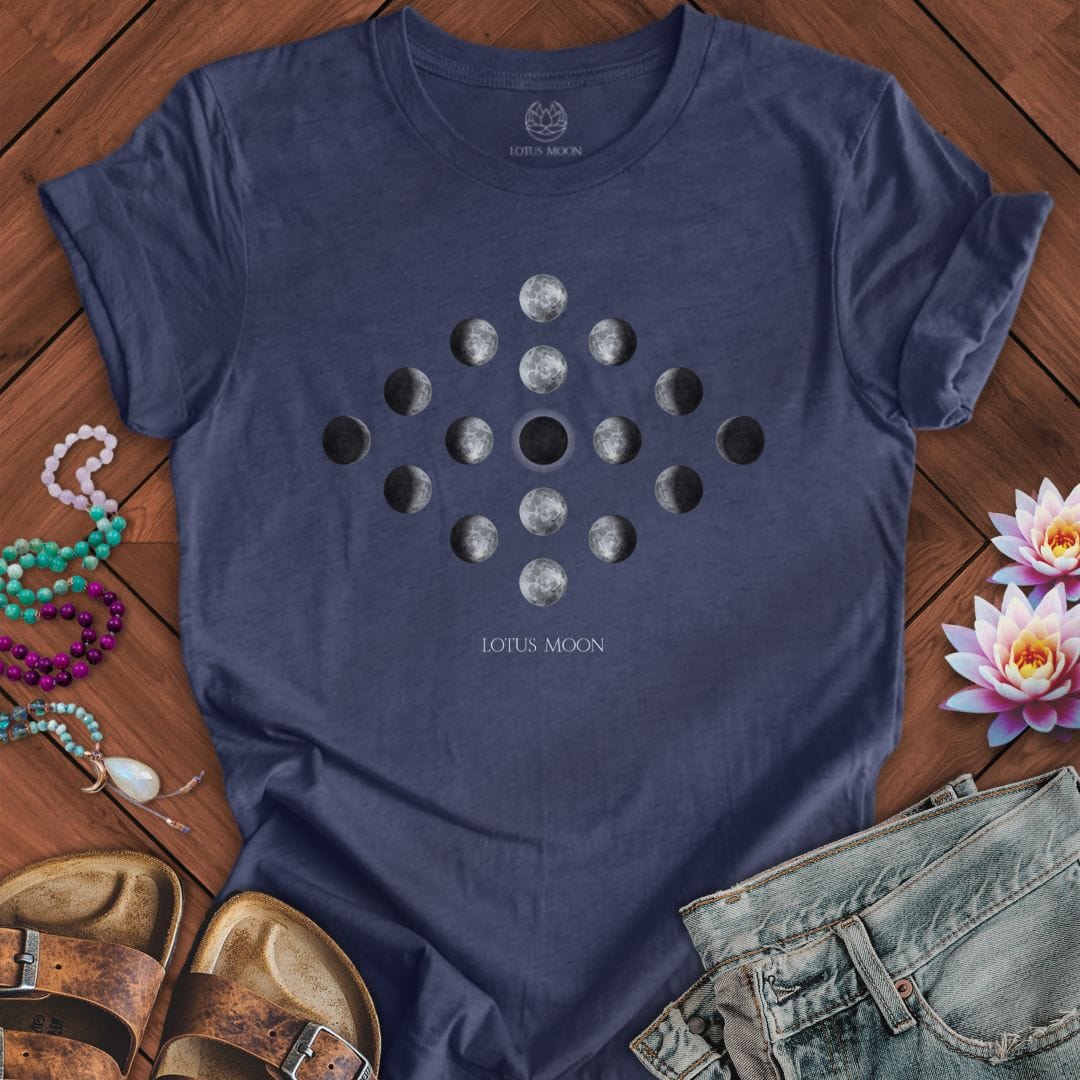 Moon Phase Diamond Tee Heather Navy