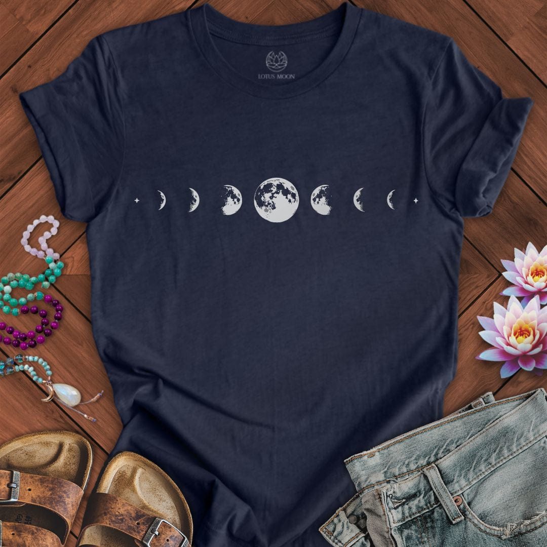 Moon Phases Tee Heather Midnight Navy