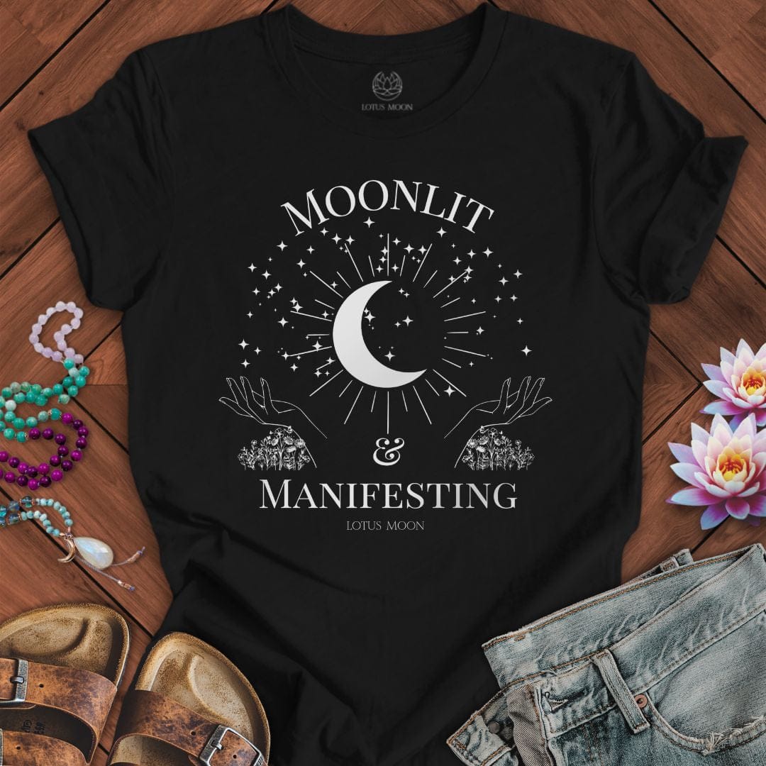 Moonlit Manifesting Tee Black Heather