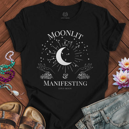 Moonlit Manifesting Tee Black Heather