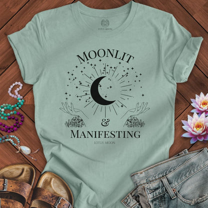 Moonlit Manifesting Tee Dusty Blue